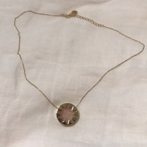 House of Harlow rose quartz sunburst necklace